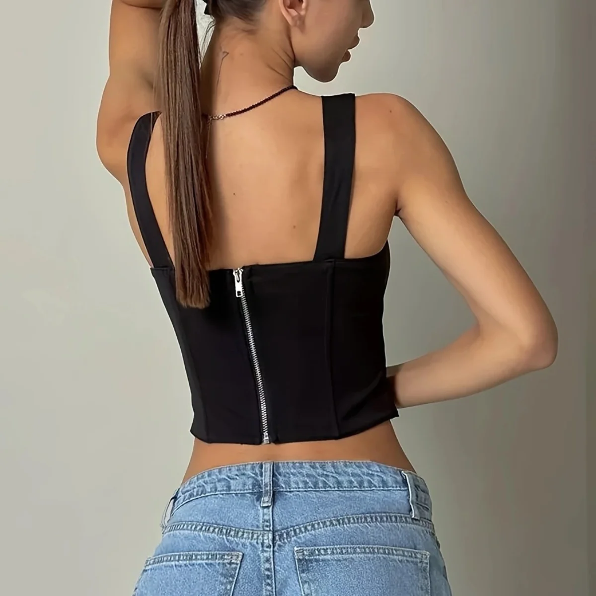 Square Neck Corset Tops Sexy Sleeveless Shapewear Tank Top Fashion Female Solid T-shirt Slim Cami Womans Clothing Summer Outfits