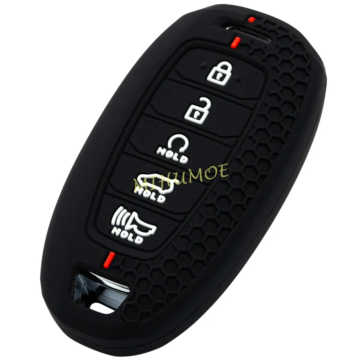 Car 5 Buttons Remote Key Case Keychain Shell Fob For 2020 2021 2022 Hyundai Palisade Elantra Silicone Key Holder Cover