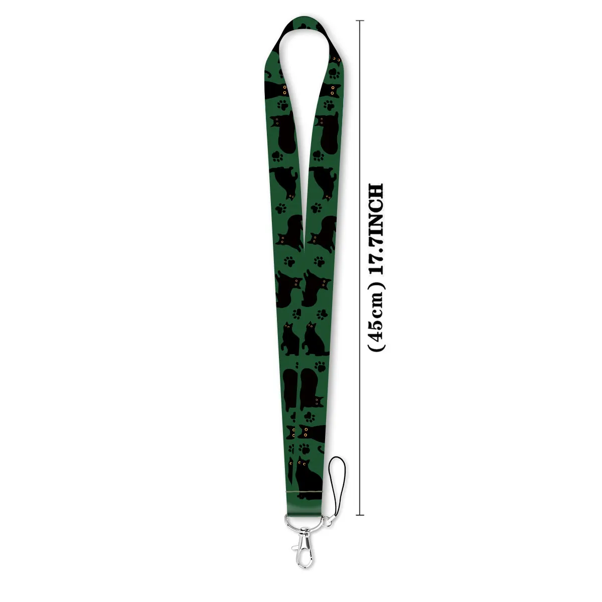 LX1322 Cartoon Black Cat Lanyard Keychain ID Credit Card Cover Pass Mobile Phone Charm Neck Straps Badge Holder Key Accessories