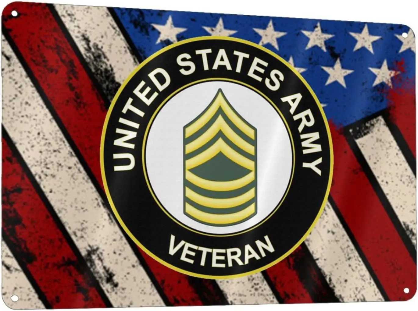 Army Master Sergeant Veteran Tin Sign 12x8 Inch, Wall Decor Man Cave Bar Metal Sign