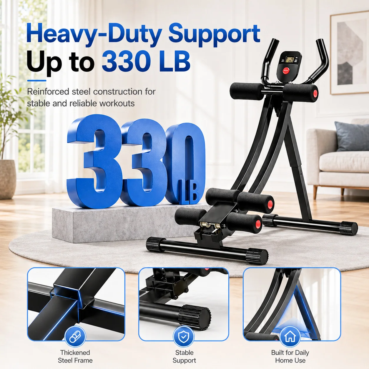 Abdominal Rolling Machine Abdominal Muscle Training Device Abdominal Compression and Waist Shaping Machine Slim Belly Fitness