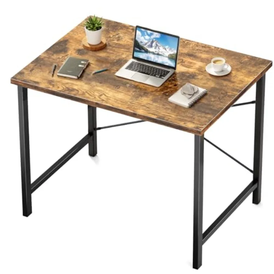 

Small Computer Desk31 Inch Office Writing Work Desk with Metal Frame Wooden Tabletop Student Study Home Bedroom Table with X-Sh