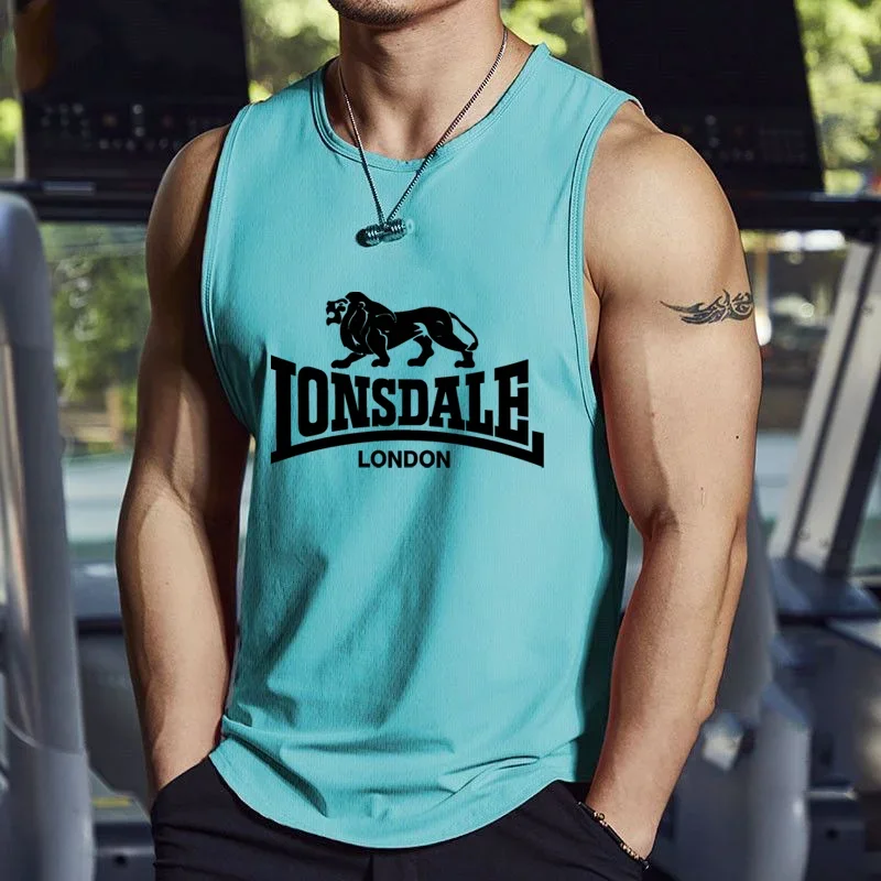 Lion Lonsdale 2026 3D printed men's T-shirt and vest, summer fashion casual style, loose and comfortable streetwear, plus size m
