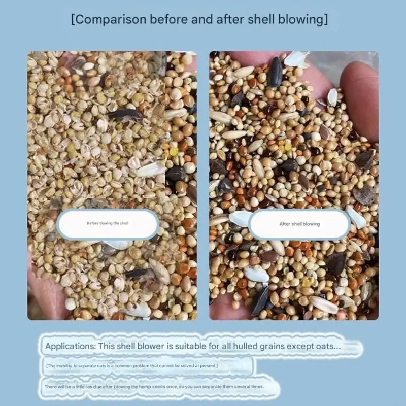 Electric Grains Husk Separator Equipment with Drawer Design Feed Cleaner Blower for Bird Feed Cleaning Processing M4YD