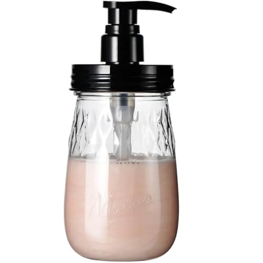 

Plastic Soap Dispenser with Pump Lid, 16 Oz Refillable Bathroom Hand Dish Soap Dispenser Set, Clear Kitchen Liquid Dispenser wi