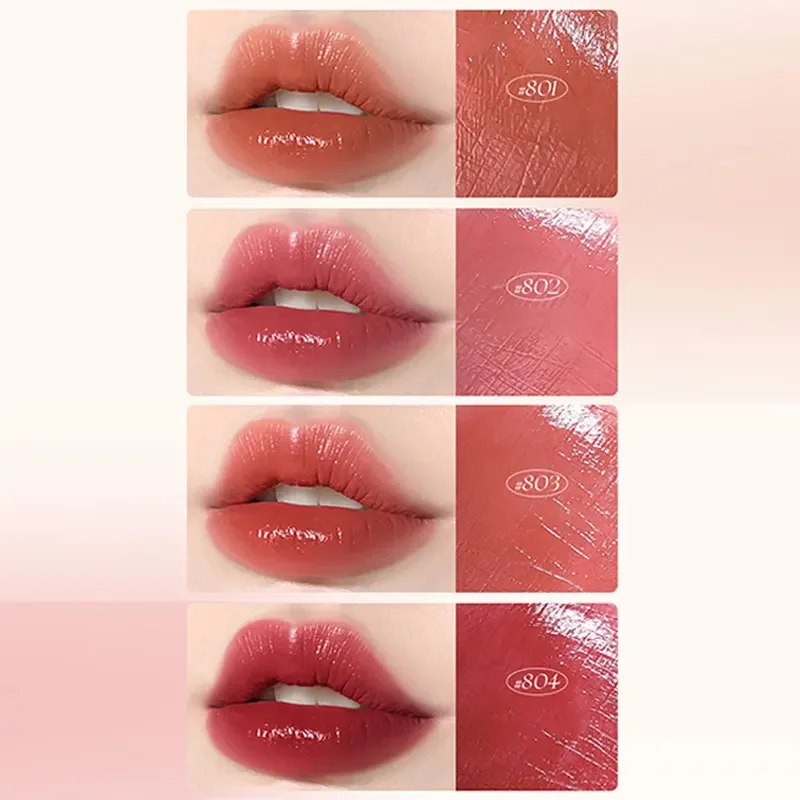 FLORTTE Jelly Lipstick Eyeshadow Set Floria First Kiss Love Series Lip Gloss Mirror Water Light Lip Glaze Beauty Cosmetics Sets