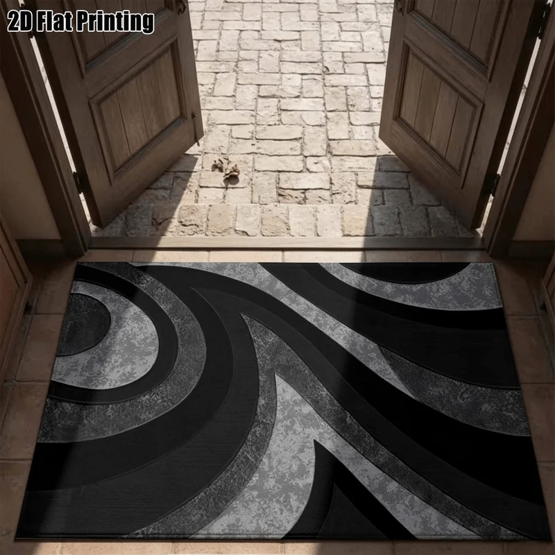 1Pc Light Luxury Minimalist Abstract Geometric Line Carpet, Machine Washable, Personalized Decoration, Ins Style Home Essential, Suitable for Living Room, Bedroom, Entryway, Office, Corridor and Other Areas