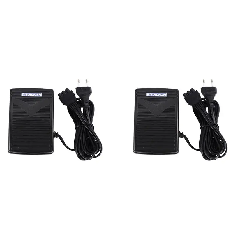 AB33-2X Home Sewing Machine Foot Control Pedal With Power Cord Pedal Control EU Plug 200-240V Black