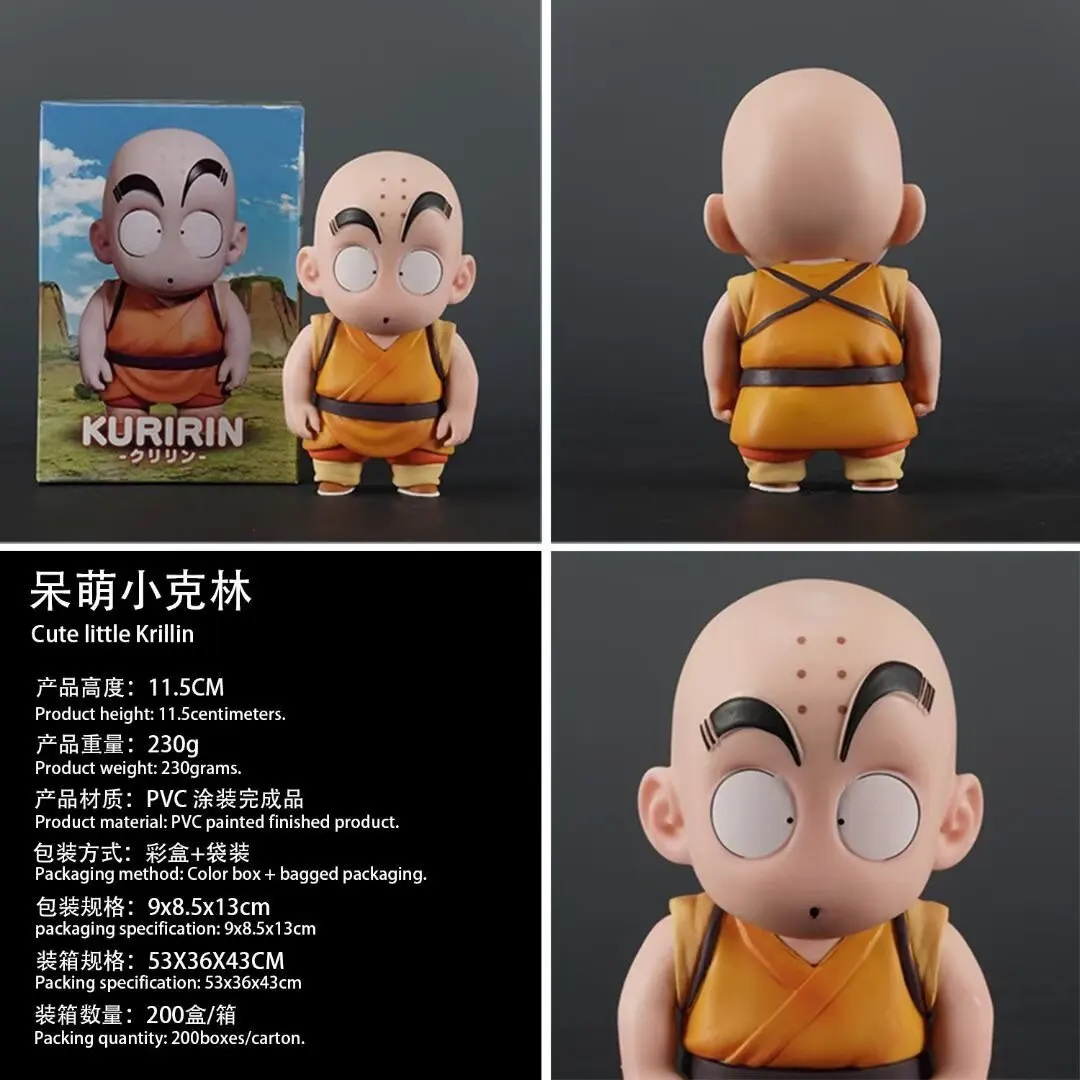 Dragon Ball Anime Figures Cute Krillin Funny Goku Figurine Collectible Ornaments Model Car Decoration Doll Fans Gift Kids Toys