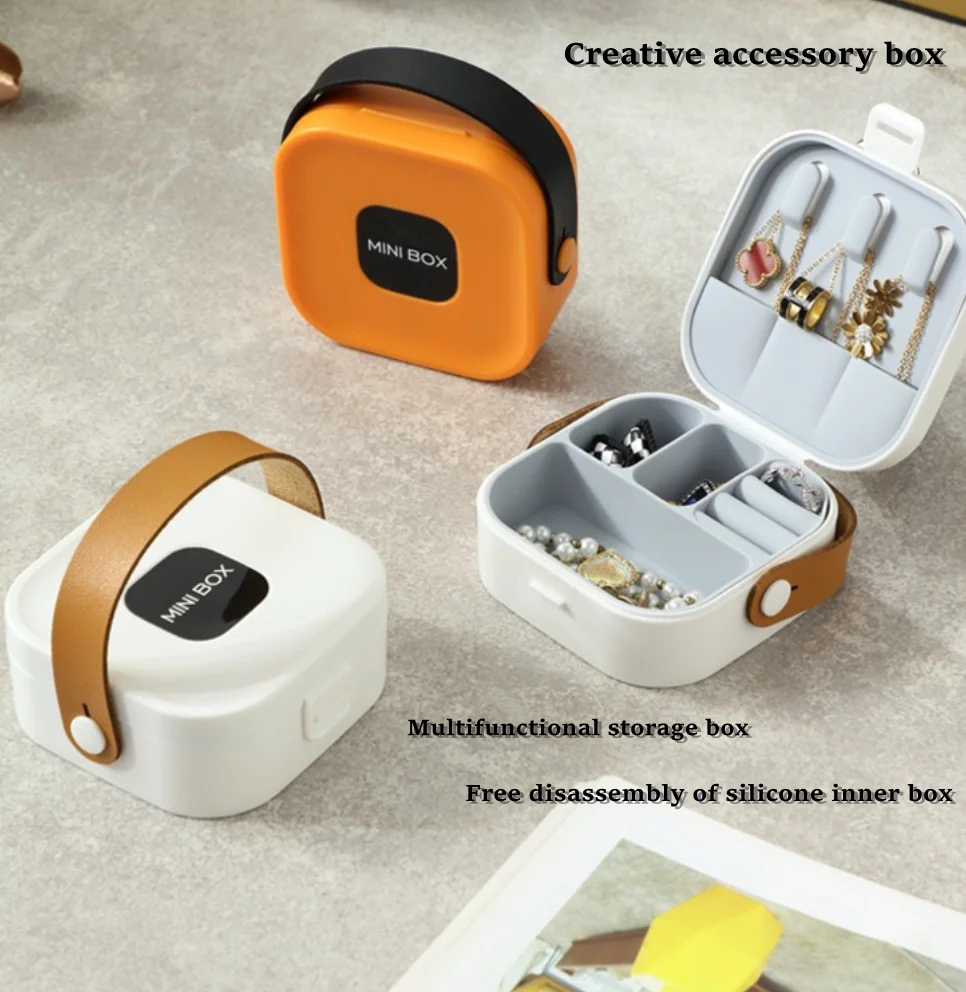 

Mini Jewelry Storage Box Portable Home Travel Earrings Necklace Storage Case for Women Ring Organizer PU Leather Display Case