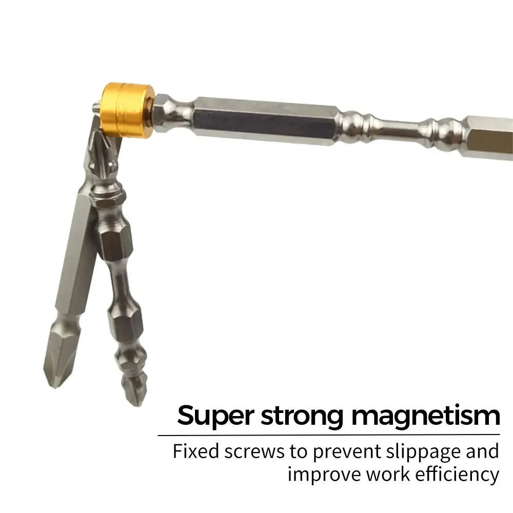 1 pz durezza anelli magnetici singoli e doppi magnetici 65MM cacciavite a testa incrociata Bit cacciavite elettrico a doppia testa