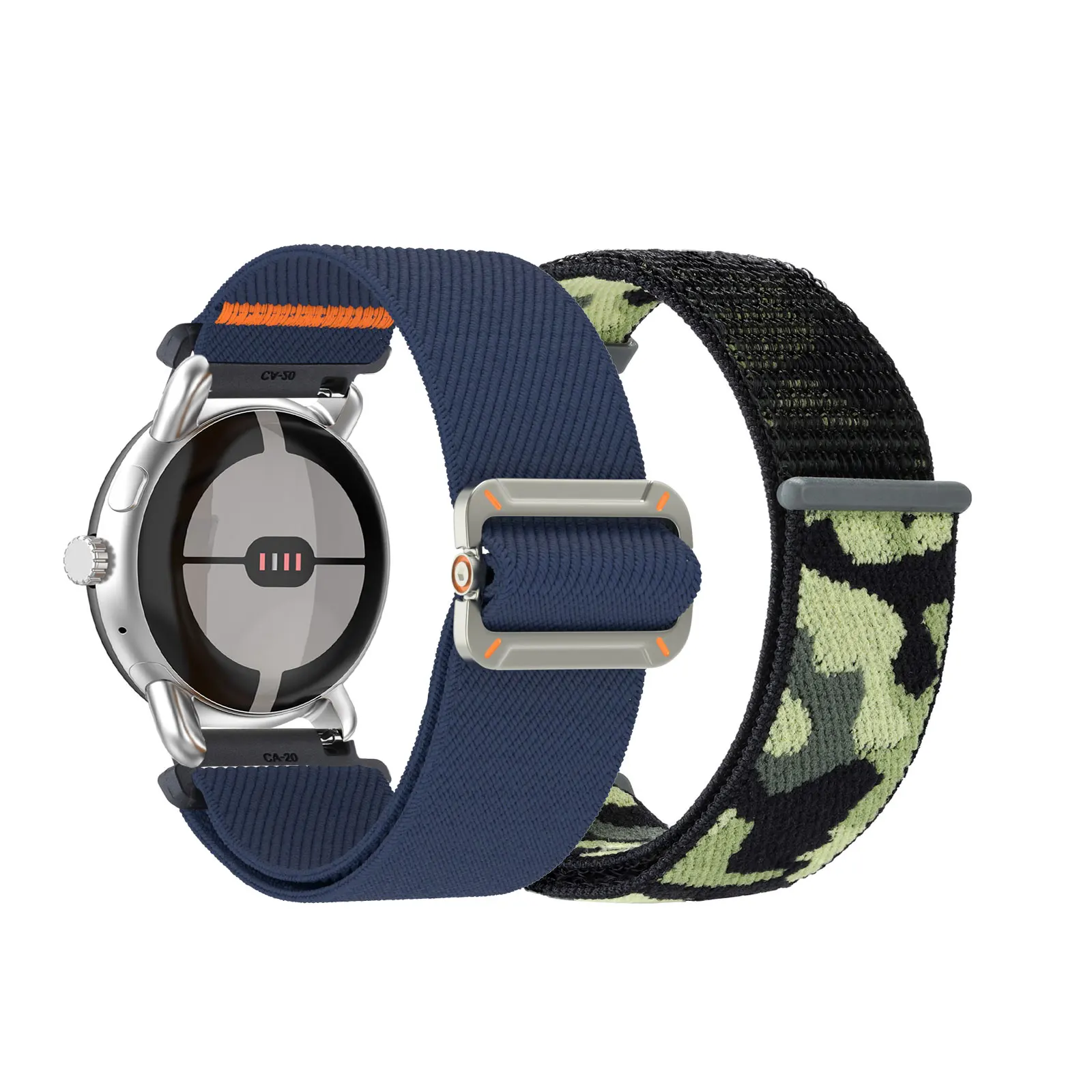 

2 нейлоновых ремешка для Google Pixel Watch 1/2/3 41 мм, эластичный нейлоновый спортивный ремешок