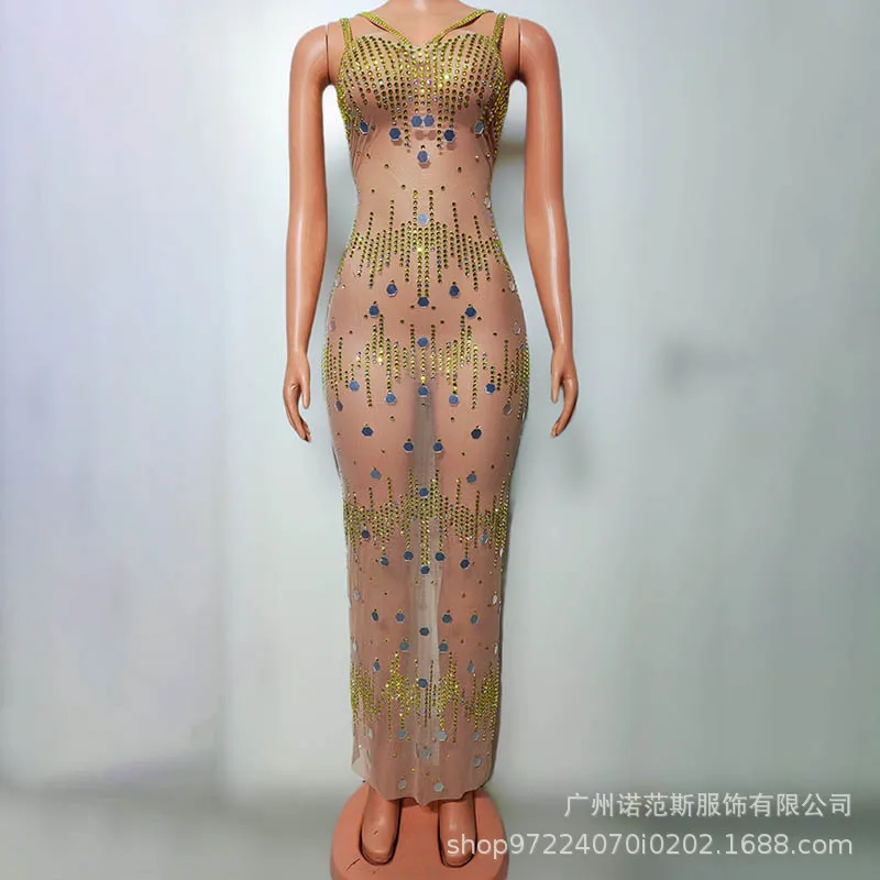 Sexy Suspender Perspective Holiday Dress Adult Model Catwalk Trendy Clothing Company Annual Meeting Evening Dress Robe De Mariée