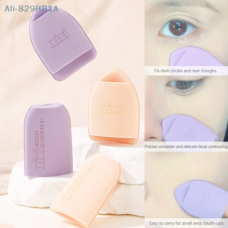 2pcs Mini Size Professional Cosmetic Cushion Puff Concealer Foundation Detail Puff Finger Puff Set Makeup Sponge Beauty Tool