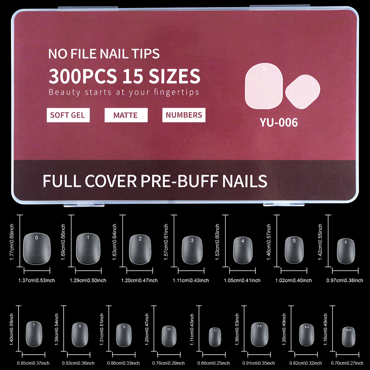 300PCS Soft Gel Nail Tips Full Cover False Nail Tips For Nail Extensions Short Almond Matte Artificial Nails No Buffing Needed_voghion.com