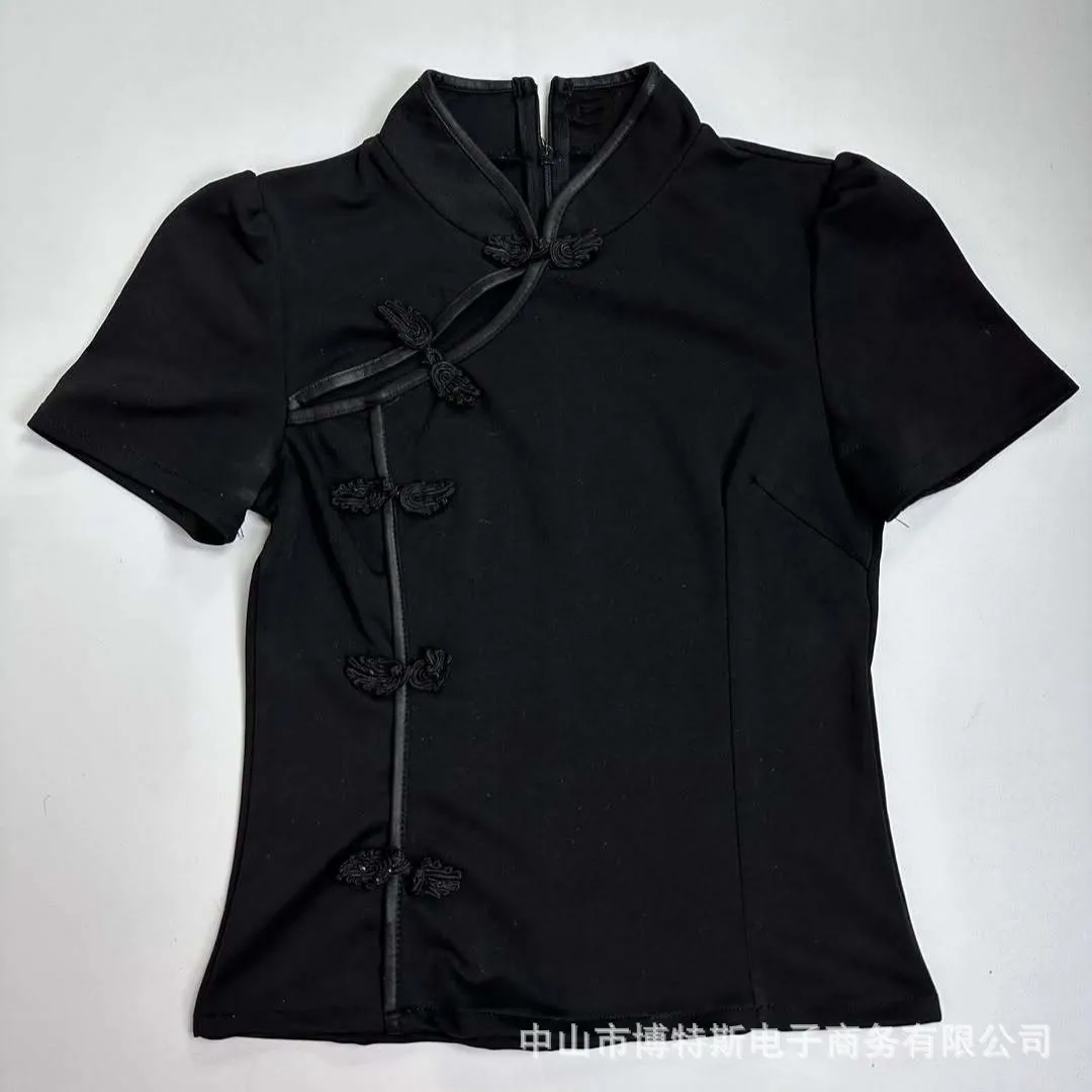 Women's Summer Dresses Sleeveless Slim Fit Mandarin Collar Blouse Solid Color Streetwear Casual Straight Cut Regular Length Top