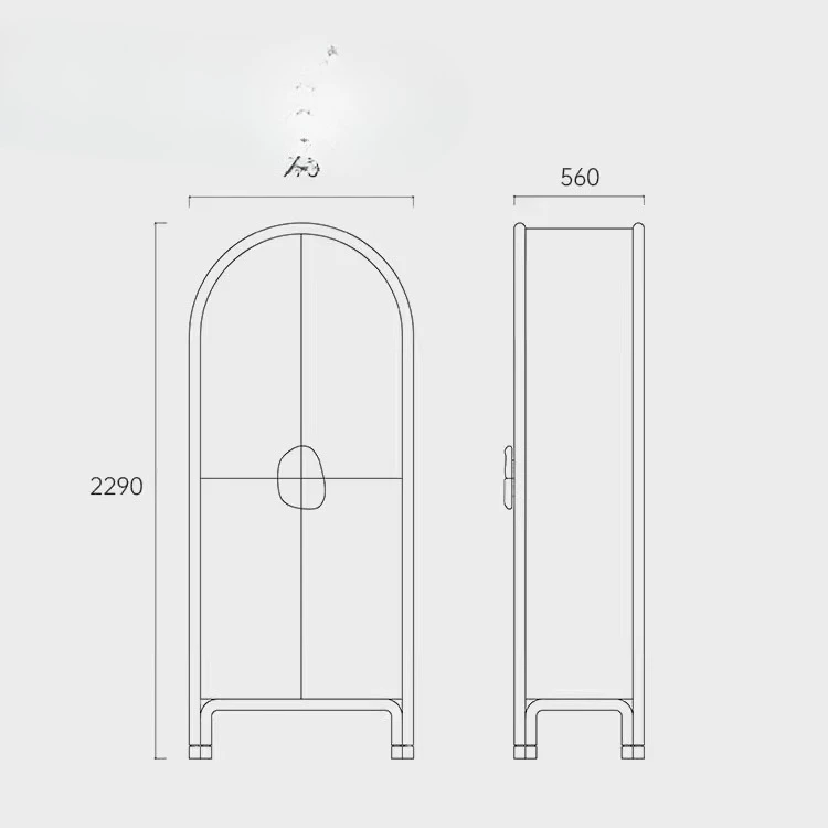 モダンな高級無垢材サイドボード、アーチ型デザインの多機能木製ロッカー、自宅のリビングルーム、キッチン、ホテル、レストランに