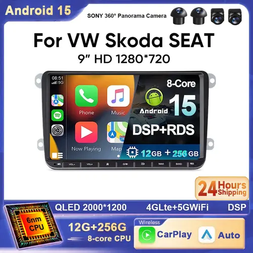Reproductor de Radio de coche Android 15 para VW Volkswagen Passat B6 GOLF 5 Scirocco Caddy Jetta Amarok Skoda Carplay autoradio Multimedia