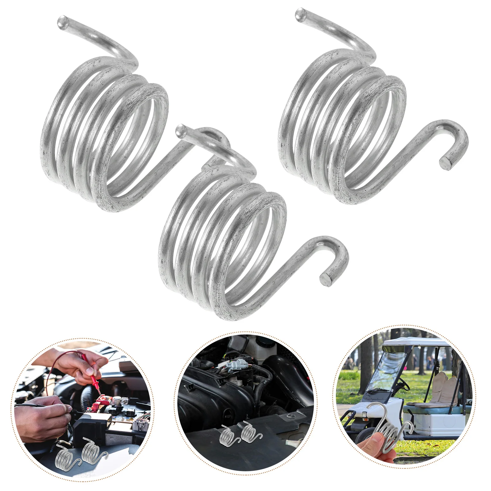 

3pcs Pedal Return Spring For Golf Cart Brake System Metal Durable Replacement Parts Easy Install Heavy Duty Rear Brake Pedal