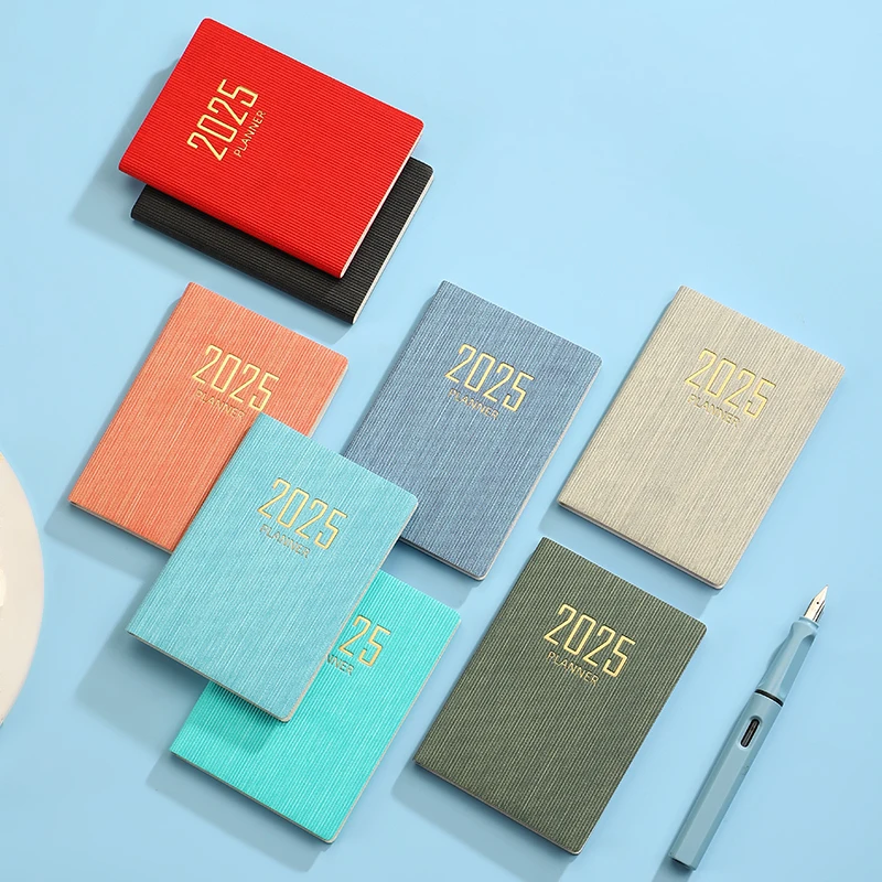 A7 2025 Pocket Planner 365-Day Daily Weekly Schedule Notebook Compact Calendar Journal School Office Portable Agenda Organizer