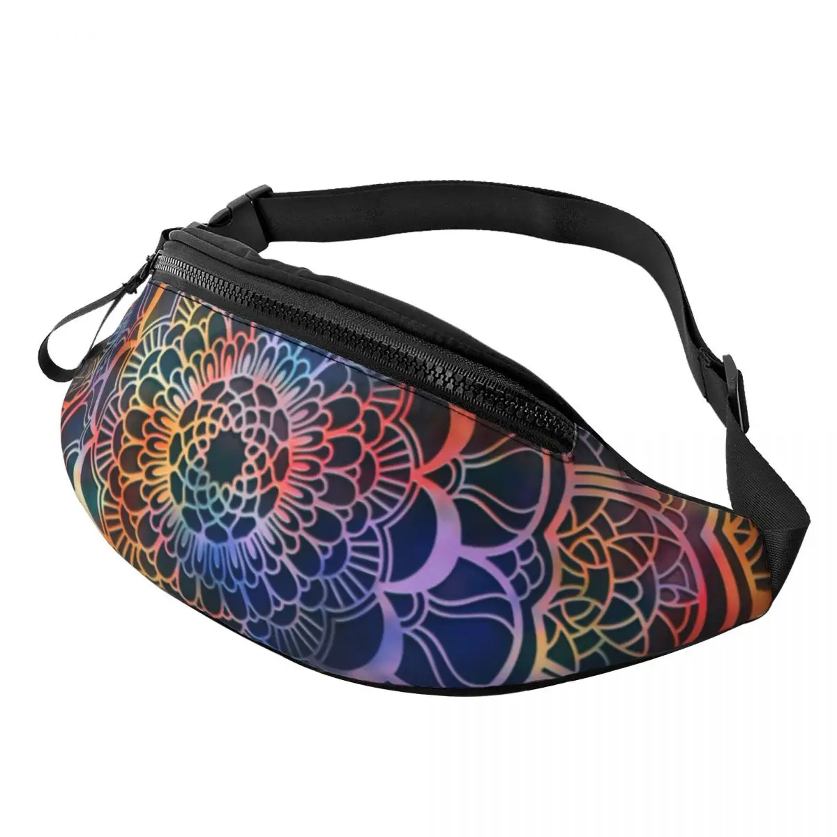 Custom Bohemia Ethnic Mandala Flower Pattern Fanny Bag Customized Crossbody Waist Pack Men Women Travel Hiking Phone Money Pouch