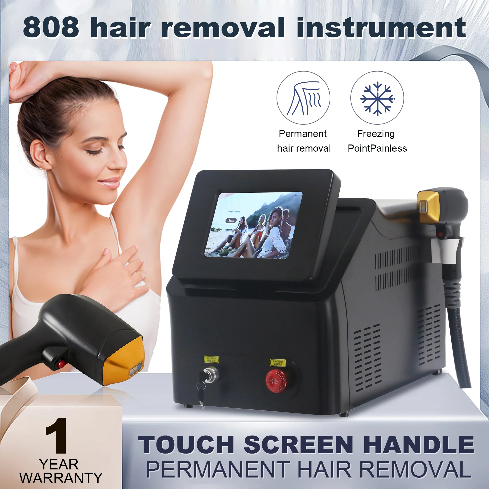 2025 Best Depiladora portable high-power 808nm Diode Laser Hair Removal Machine 3-Wavelength