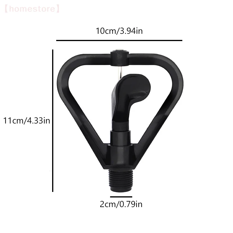 5 pçs jardim sprinkler de água 360 graus rotação automática 1/2 bocal de nebulização plástico chuva bico irrigação acessório para gramado