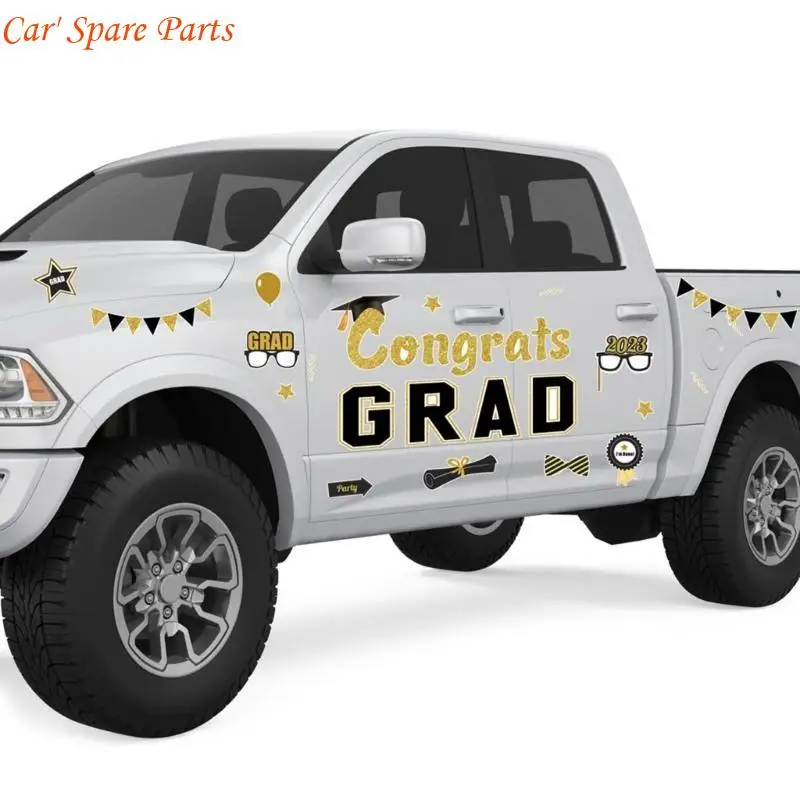Y4UA Car Decal Refrigerator Magnets Graduation Reflective Sticker Door Decor