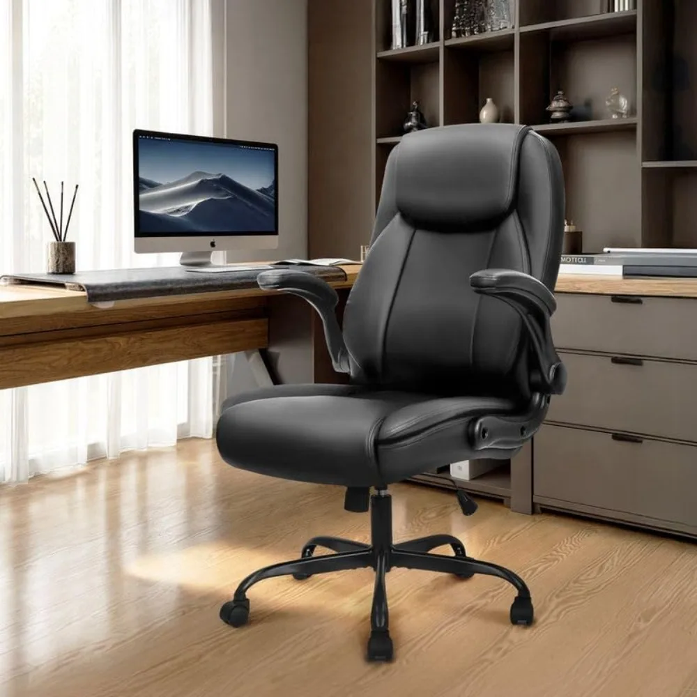 Ergonomic Office Desk Gaming Computer Chair Executive High Back Support Flip-up Arms Adjustable Height Swivel Rolling Wheels