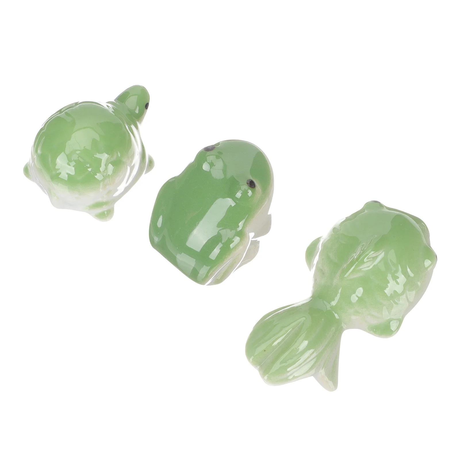 3 قطعة الديكور العائمة لخزان الأسماك حوض السمك طاولة شاي حمام الطيور بركة يدويا كرة سيراميك السلاحف الضفادع ديكور مع