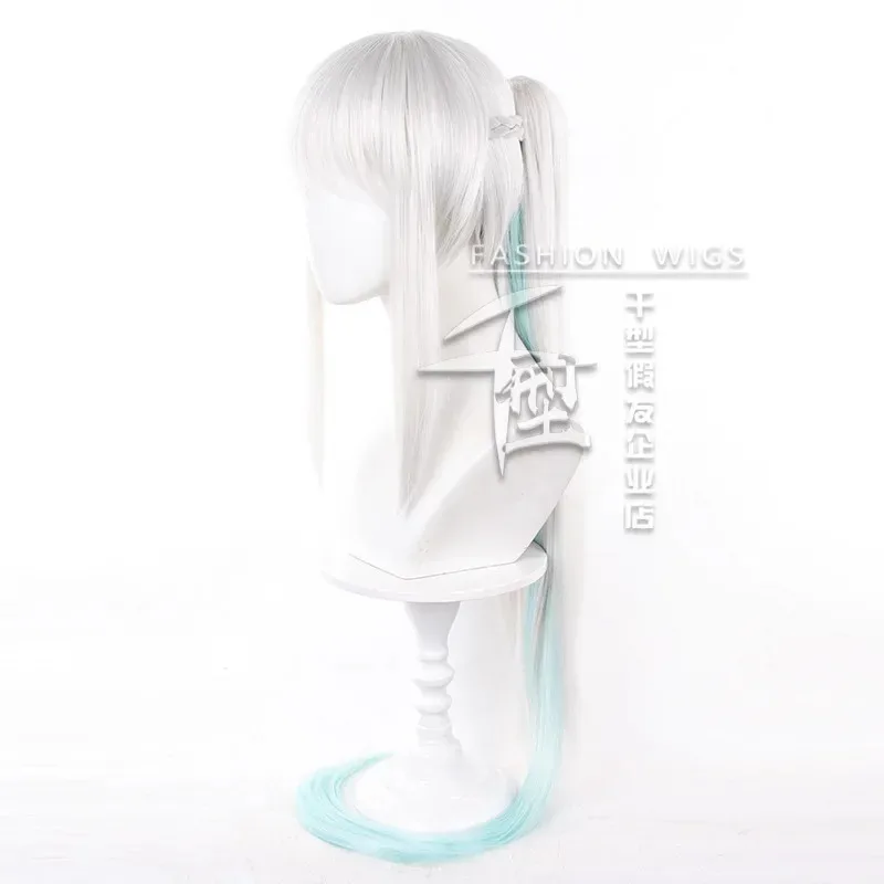 CyMorgan شعر مستعار تأثيري أنيمي لعبة FGO مصير الطلب الكبير كوس طويل ذيل حصان التدرج مقاومة للحرارة بيروكات صناعية للمرأة #2