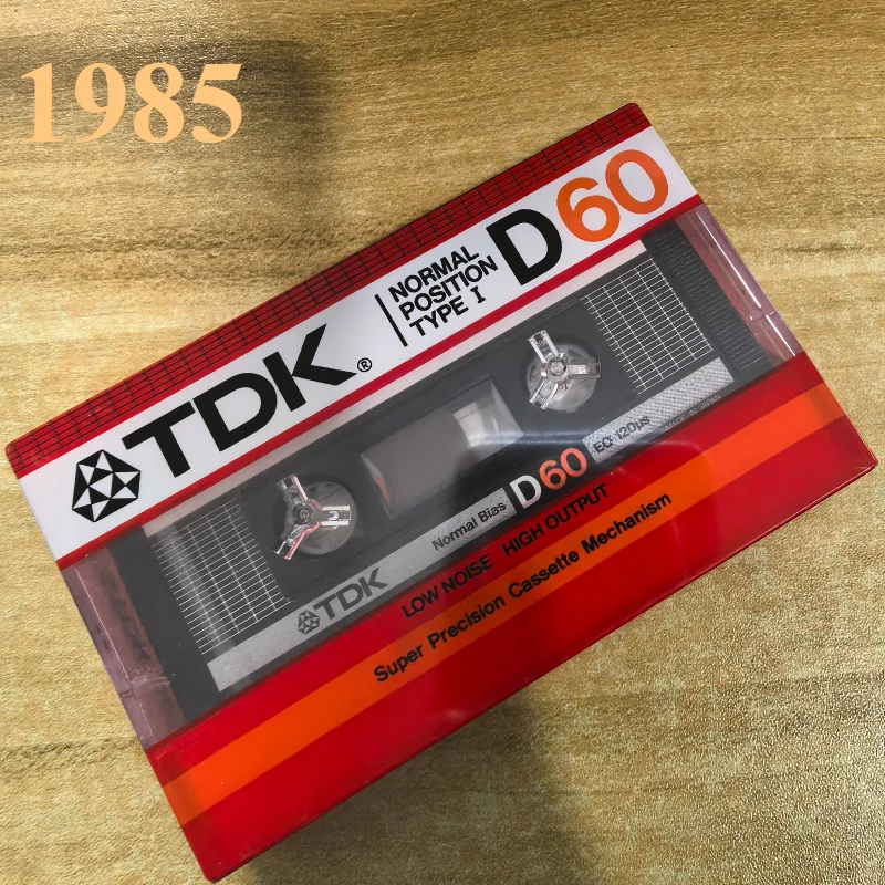 TDK D60 1985 60 Minute Blank Audio Recording Cassette Tape - Sealed (Single)