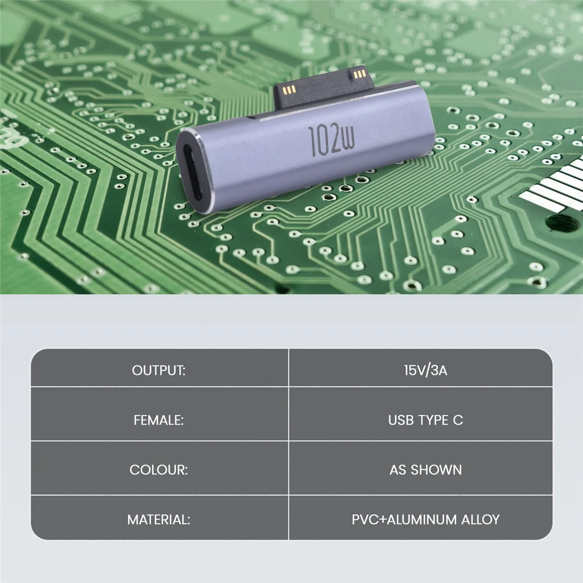 Конвертер для быстрой зарядки USB C Type C PD, 102 Вт для Surface Pro 3 4_BSH