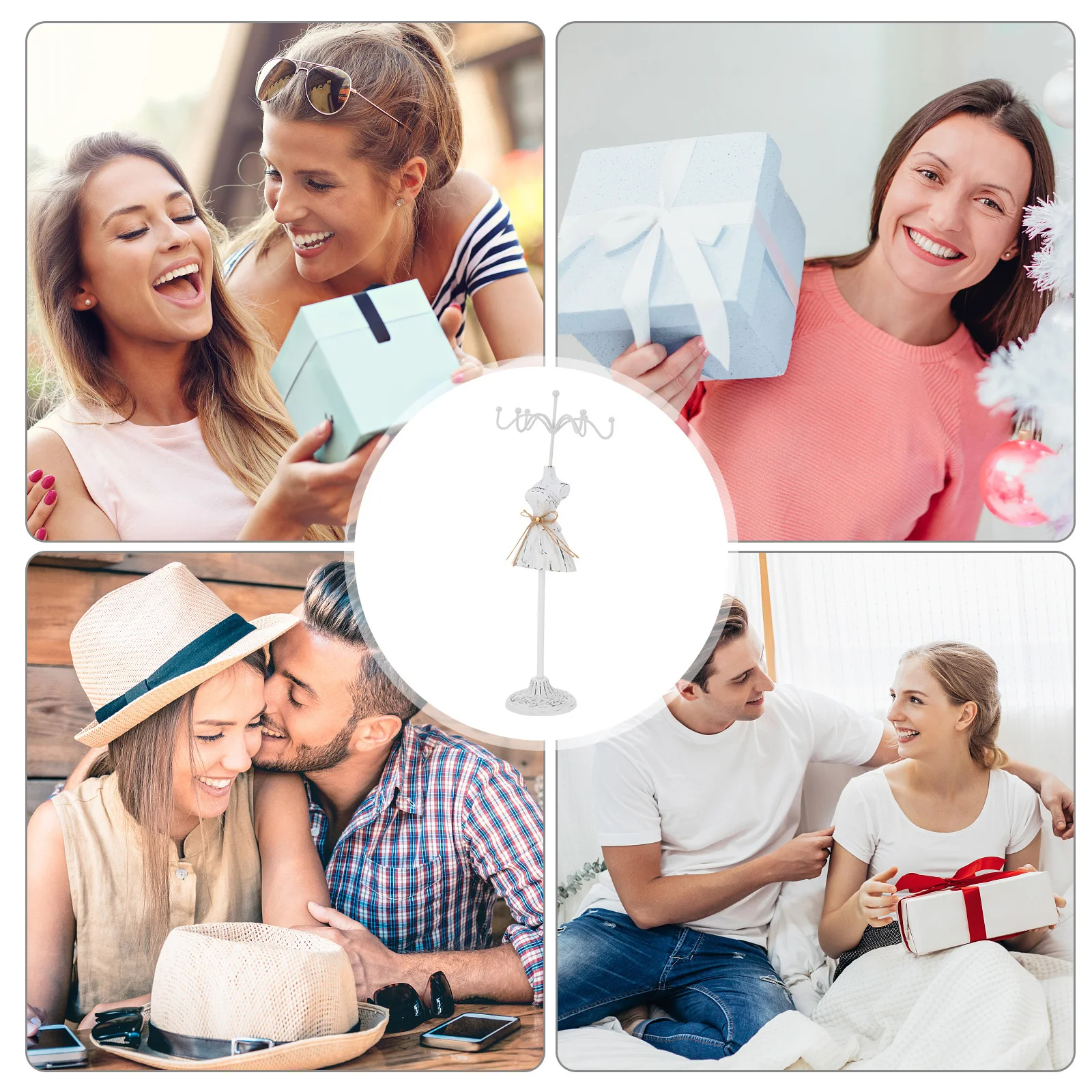 

Вращающаяся подставка для украшений в винтажном стиле для хранения и демонстрации ожерелий, колец, браслетов, серег, органайзер для украшений, держатель для серег