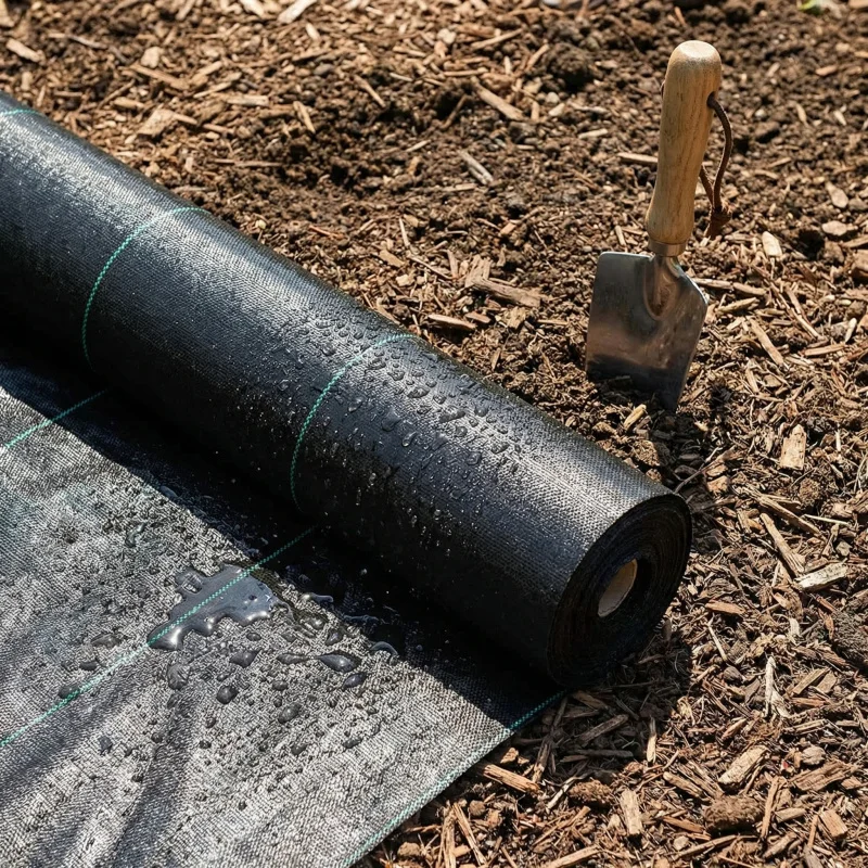 1Roll-Up Thick Durable Breathable Weed Control Fabric Moisture Retaining Garden Mat for Orchards Vegetable Fields