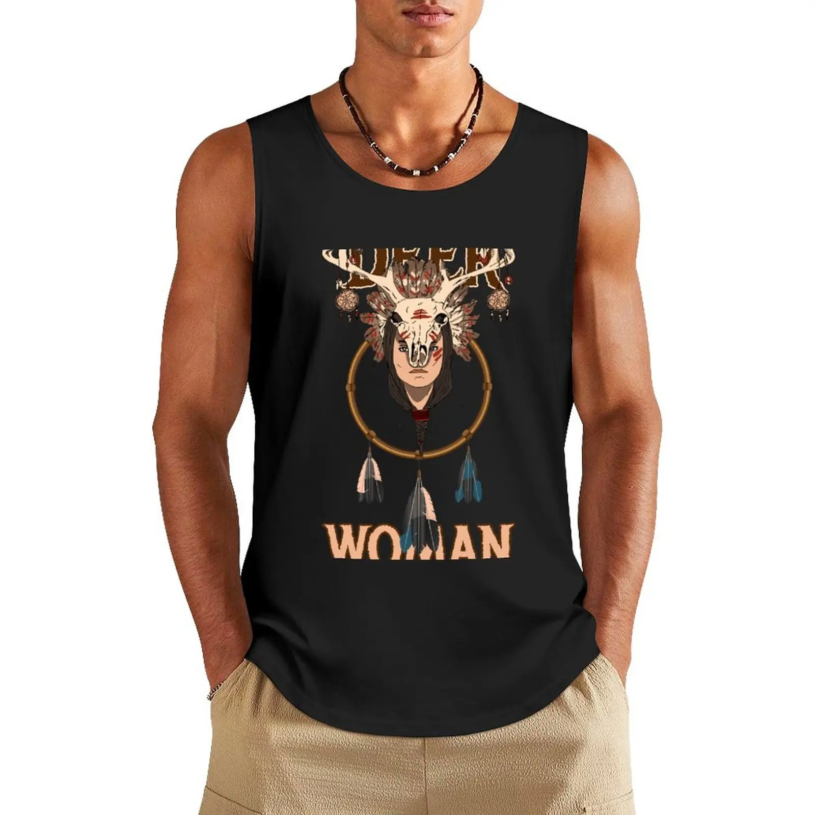 

Deer Woman / The Dream Catcher Tank Top male top Top summer t-shirt for man