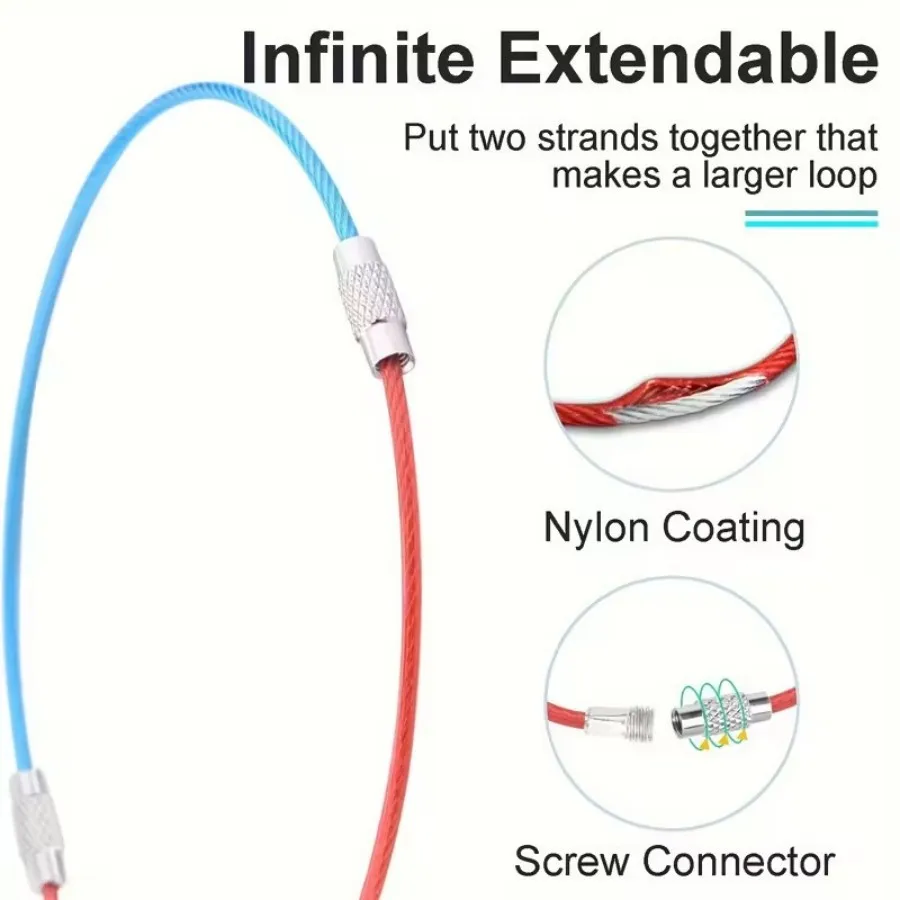 Steel Wire Key Rings, Rust-Proof Stainless Steel Keychain Rings, Secure Closure for Organizing Home Car Office Keys, Durable & E