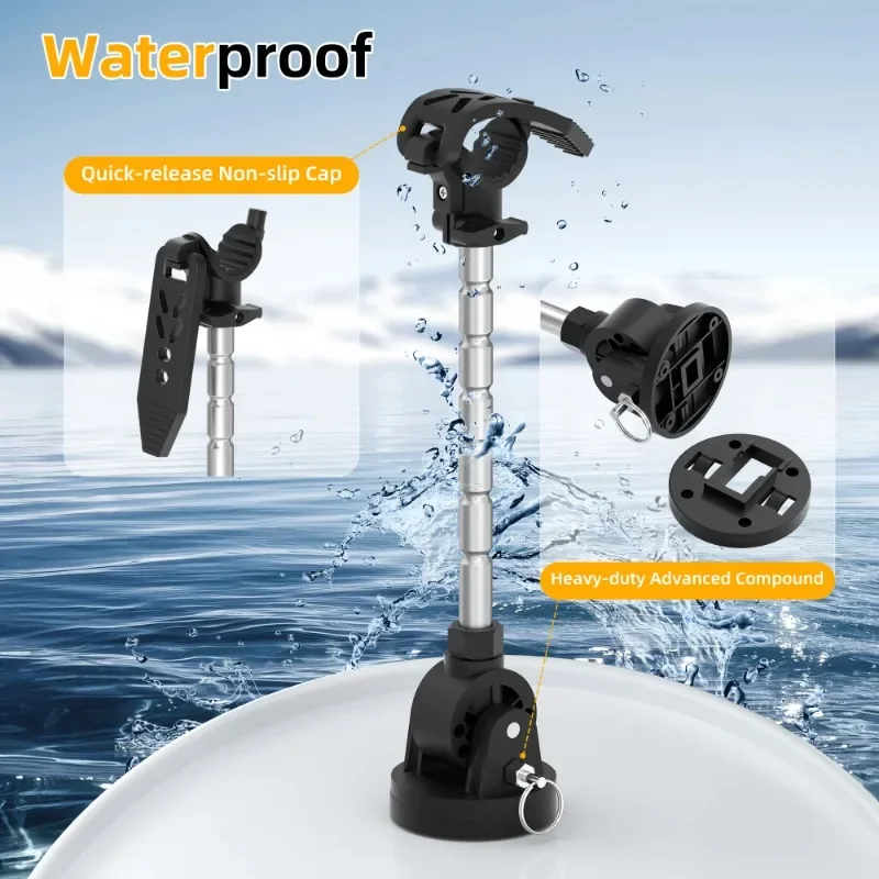 Adjustable Trolling Motor Stabilizer Mount Applicable for Minn Kota Terrova/Riptide Ulterra/Riptide PowerDrive & Marine-Grade