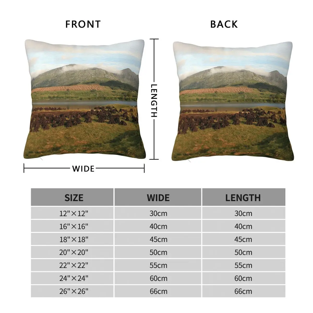 Early Morning Lough Inagh Square Pillowcase Polyester Linen Velvet Creative Zip Decorative Home Cushion Cover 18