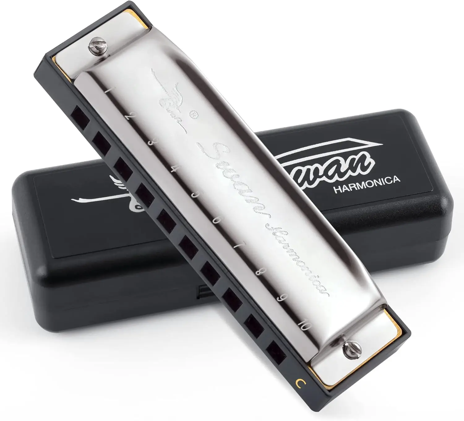 

Blues Harmonica C Key for Kids Adults 10 Hole Diatonic Harmonica Key of C Metal Blues Harp for Beginners Students Mouth Organ