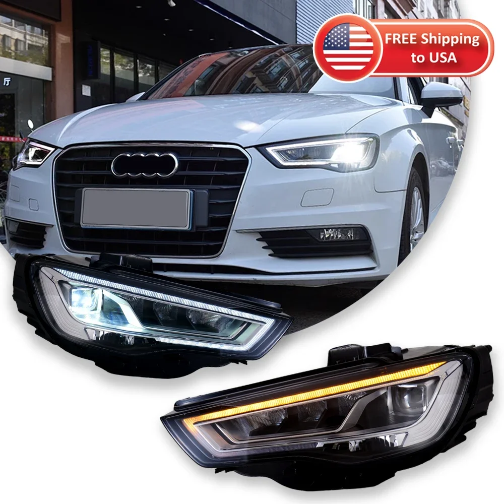 

Car Headlights For Audi A3 2014-2016 LED Car Lamps Daytime Running Lights Dynamic Turn Signals Car Accessories