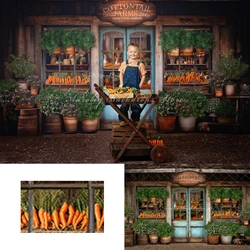 Carrot Farms Market Backgrounds Cake Smash Kids Adult Photography Props Child Baby Harvest Season Decors Photo Studio Backdrops