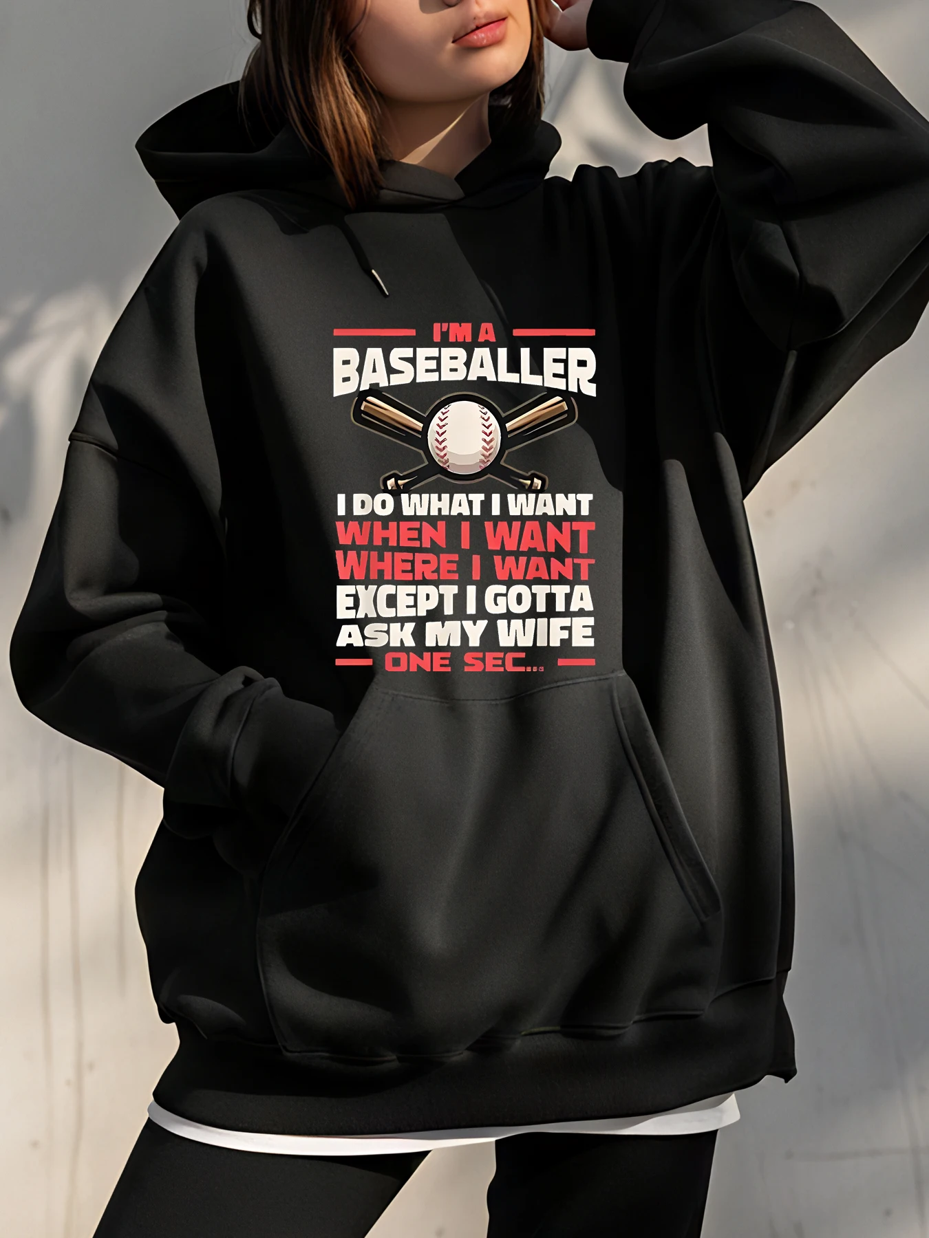 

Бейсбольная толстовка с принтом «Я бейсболист», унисекс, повседневная уличная одежда для мужчин и женщин