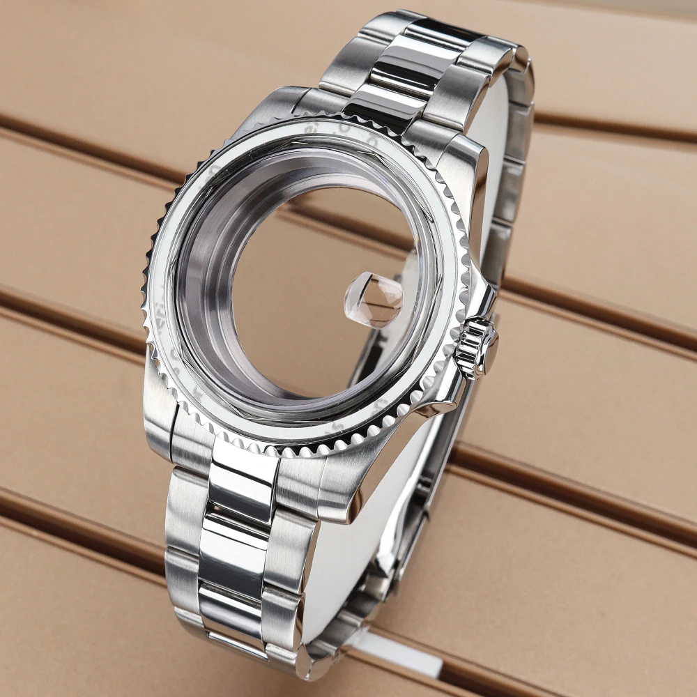 

40mm GMT SUB Watch Case Parts Sapphire For NH35 NH34 4R35 8215 2824 Movement 28.5mmDial Oyster Bracelet Fit 38mmX30.6mm bezel