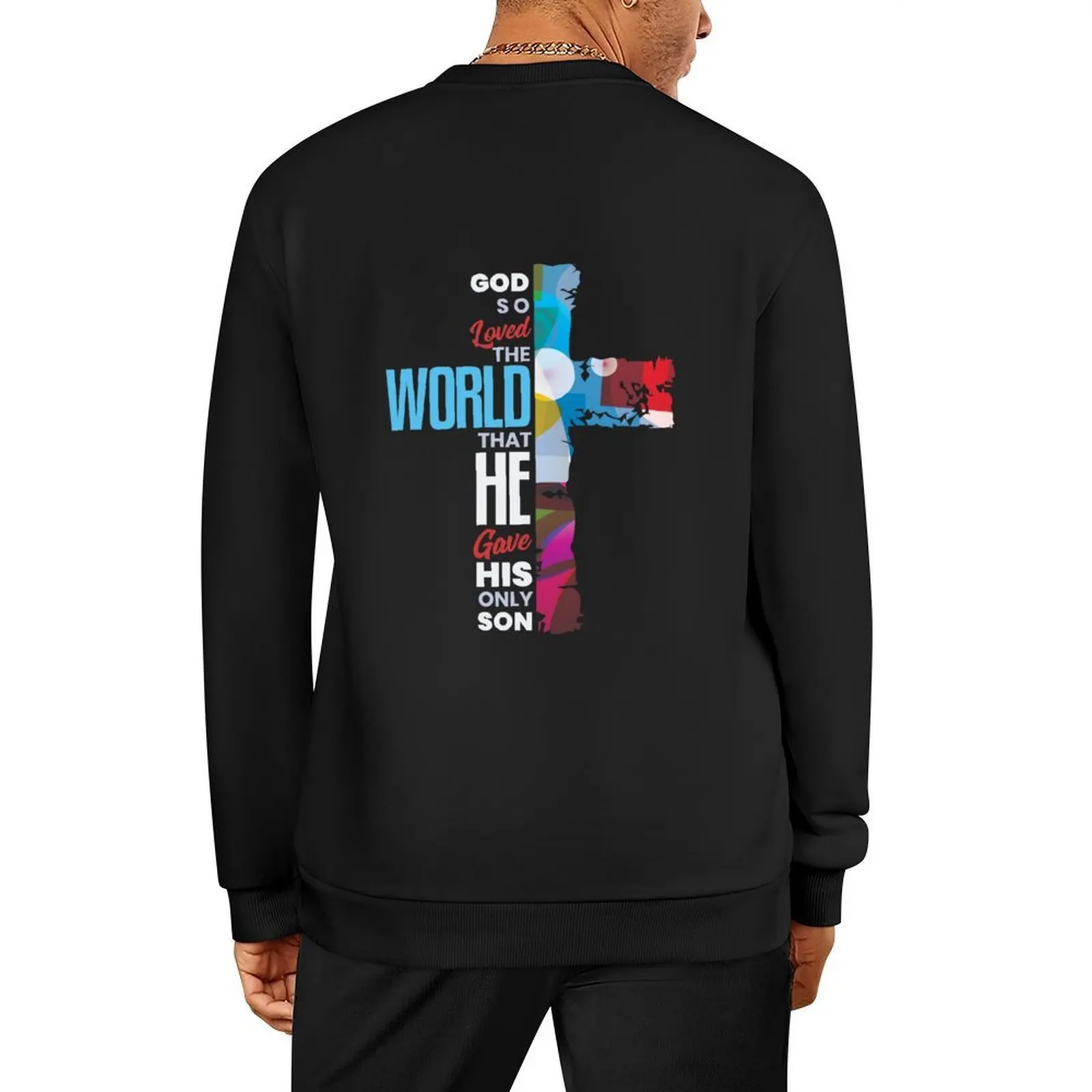 

Bible Verse John 3:16 God so Loved the World Christian Pullover autumn jacket men anime clothing mens clothing hoody