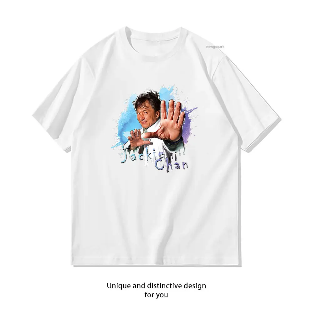 Jackie Chan Splash colour T-shirt Woman Man Casual Cotton Graphic T Shirts Adult  Tops Tee Short-sleev Breathable