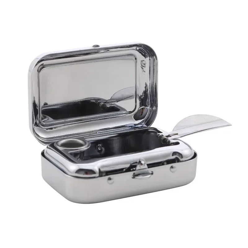 Mini Portable Metal Cigarette Ashtray Fashion Ashtray wiht Lockable Lid Desktop Ash Case Outdoor Pocket Ashtray Gift For Man