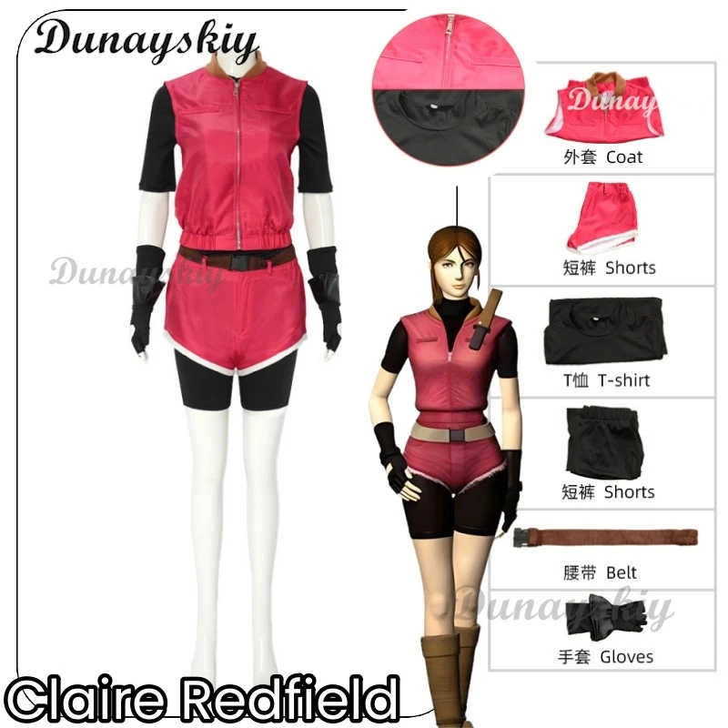 

Claire Redfield Cosplay Costume Clothes Uniform Cosplay Game Sports Wear Performance Dress Battle Halloween Party Woman Set