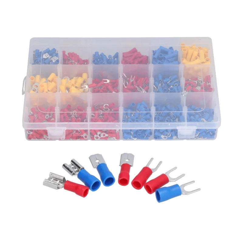 1200 Pcs Electrical Terminals Kit Quick Disconnect Insulated Wire Electrical Connectors For Automotive Marine