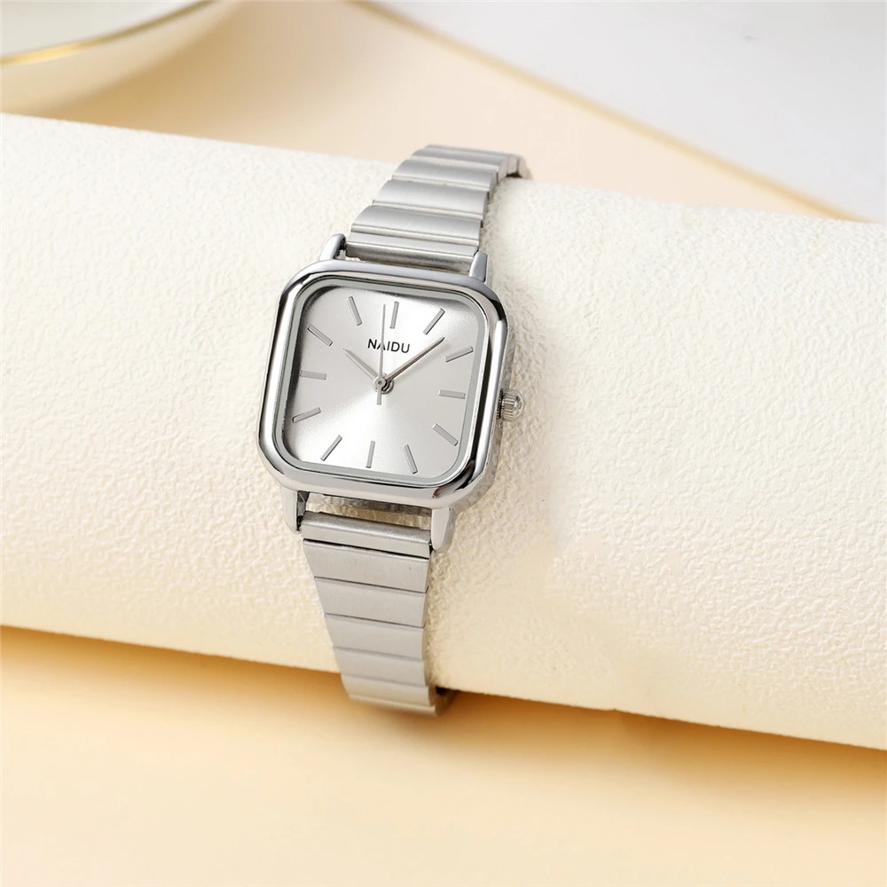 high quality luxury fashion square dial women steel band quartz dress watch